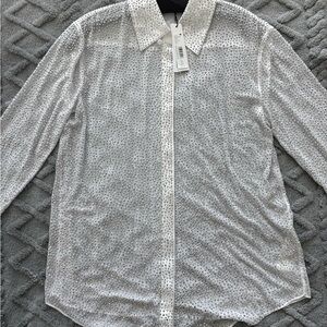 Alice + Olivia White Embellished Top